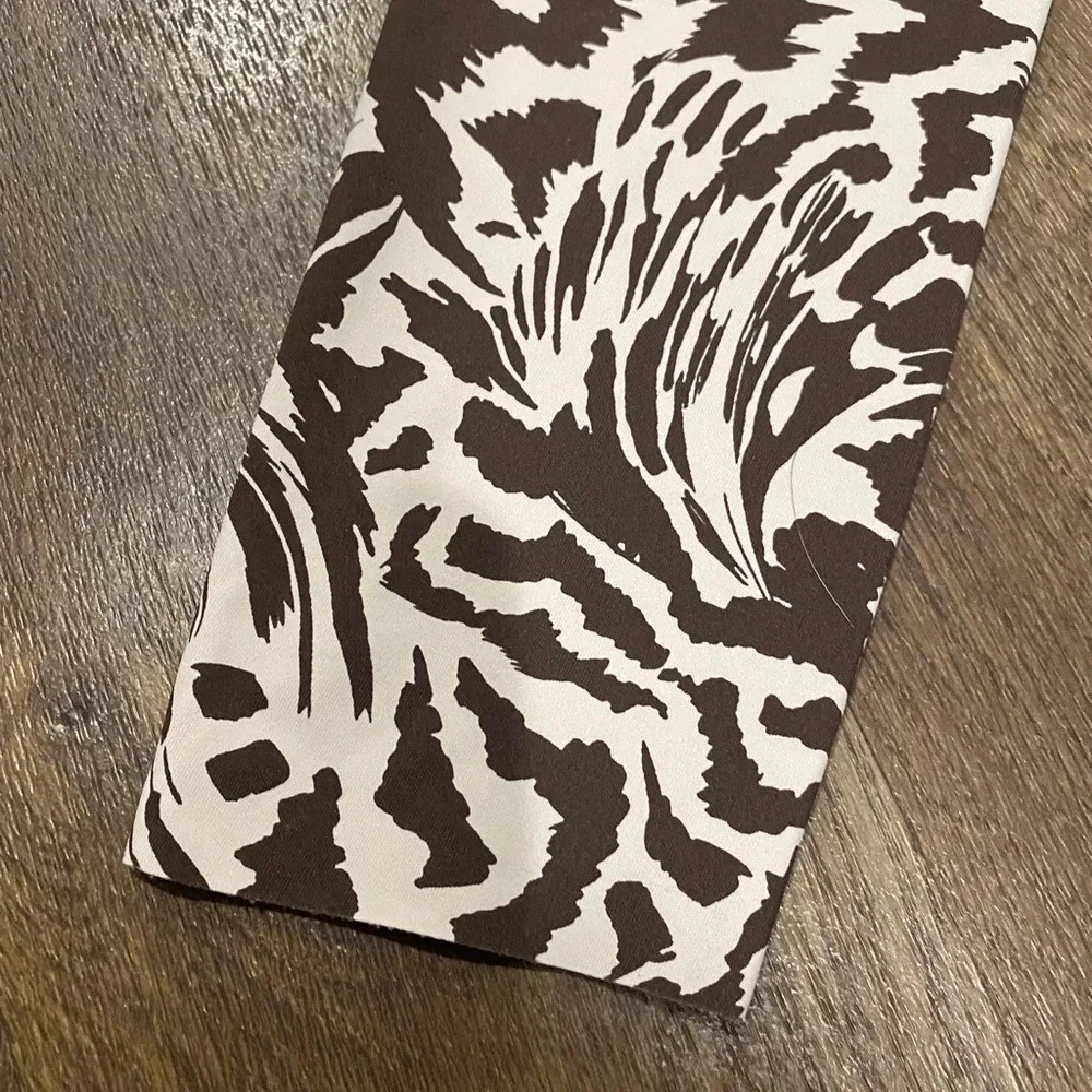 Offline By Aerie Pants Brown Cream Animal Print Leggings 7/8 Stretch Size XS - Picture 5 of 8